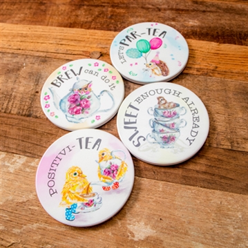 Ceramic Coaster Set - Time for Tea