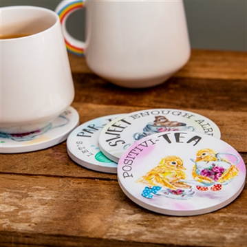 Ceramic Coaster Set - Time for Tea
