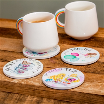 Ceramic Coaster Set - Time for Tea