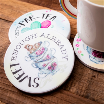 Ceramic Coaster Set - Time for Tea