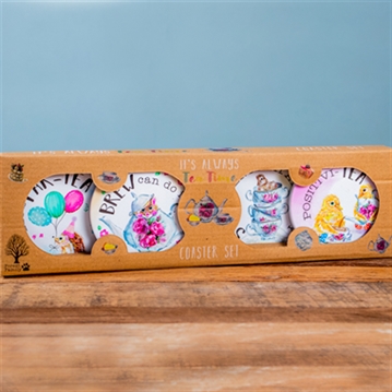 Ceramic Coaster Set - Time for Tea