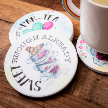 Ceramic Coaster Set - Time for Tea
