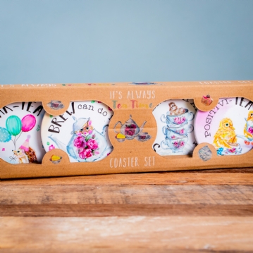 Ceramic Coaster Set - Time for Tea
