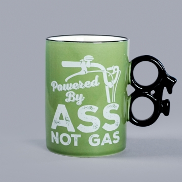 Powered By Ass Not Gas - Bike Mug