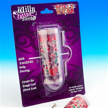 Willy Tattoo Sleeve with Joke Piercing