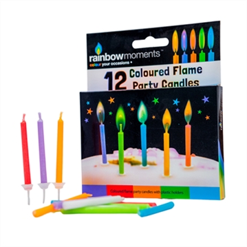 Colour Flame Candles - Set of 12