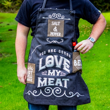 Man's Love My Meat Canvas Apron