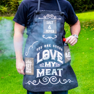 Man's Love My Meat Canvas Apron