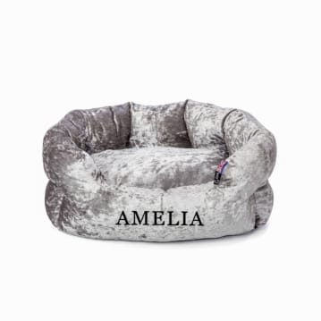 Personalised Crushed Velvet Dog Bed Find Me A Gift