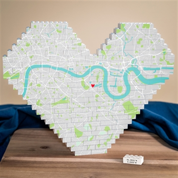 Personalised Location Heart-Shaped LEGO Brick Map Keepsakes