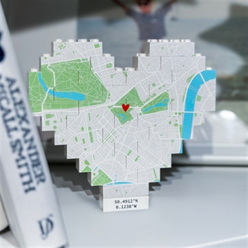 Personalised Our Home Heart-Shaped LEGO Brick Map Keepsakes