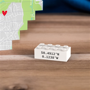 Personalised Our Home Heart-Shaped LEGO Brick Map Keepsakes
