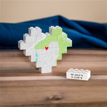 Personalised Our Home Heart-Shaped LEGO Brick Map Keepsakes