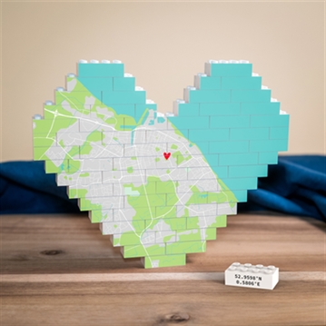Personalised Our Home Heart-Shaped LEGO Brick Map Keepsakes