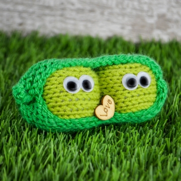Hand Knitted Amigurumi Two Peas in a Pod