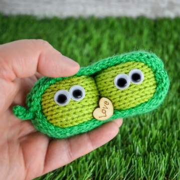 Hand Knitted Amigurumi Two Peas in a Pod