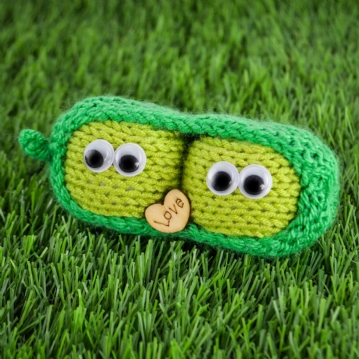 Hand Knitted Amigurumi Two Peas in a Pod