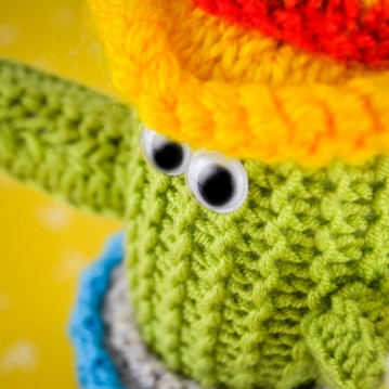 Hand Knitted Cactus Holding Beer