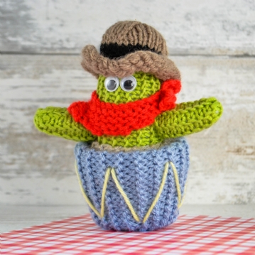 Hand Knitted Cowboy Cactus
