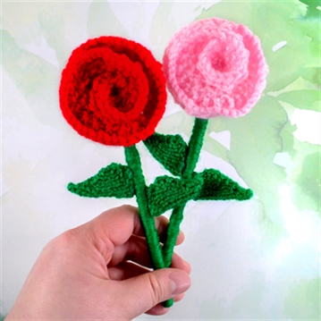 Handmade Knitted Single Rose
