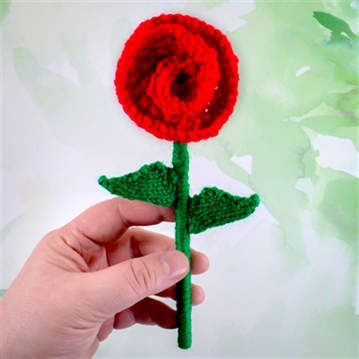 Handmade Knitted Single Rose