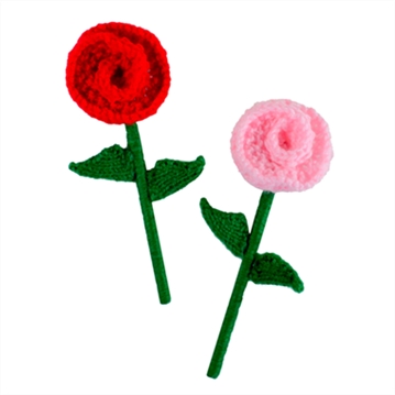 Handmade Knitted Single Rose