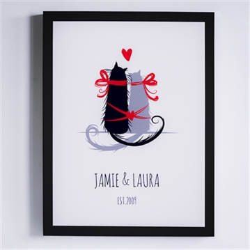 Personalised 'Purr-fect Love' Framed Print