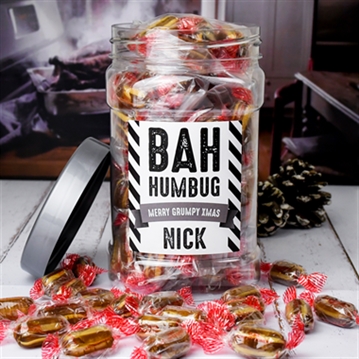 Personalised Bah Humbug Sweet Jar