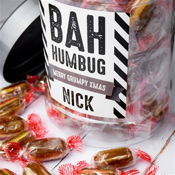 Personalised Bah Humbug Sweet Jar