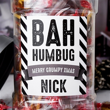 Personalised Bah Humbug Sweet Jar