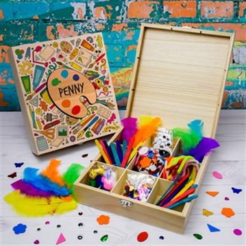 Personalised Kids Filled Wooden Craft Box