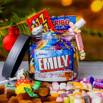 Personalised Christmas Favourites Sweet Jar