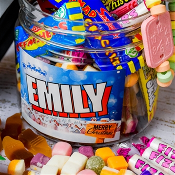 Personalised Christmas Favourites Sweet Jar