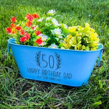 Personalised Birthday Metal Planter