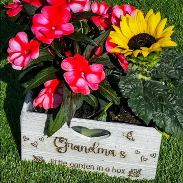 Personalised Engraved Wooden Planters