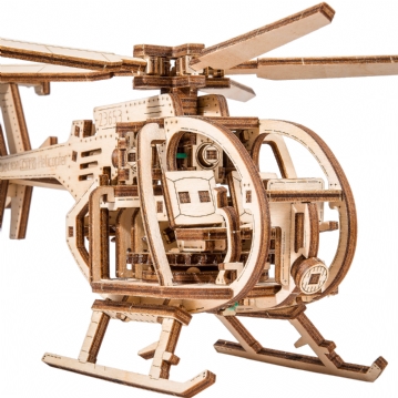 Wooden City Helicopter Model Construction Kit