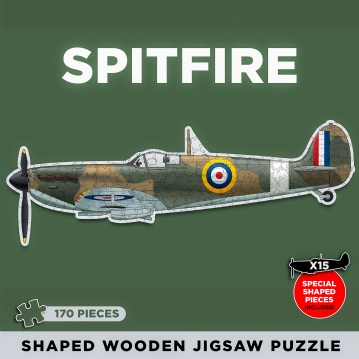 Spitfire Shaped Wooden Jigsaw Puzzle