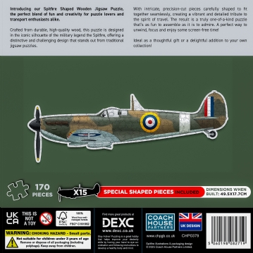 Spitfire Shaped Wooden Jigsaw Puzzle