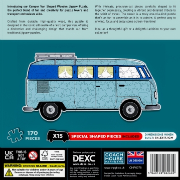 Campervan Shaped Wooden Jigsaw Puzzle