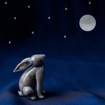 Stargazing Glass Hare Ornament