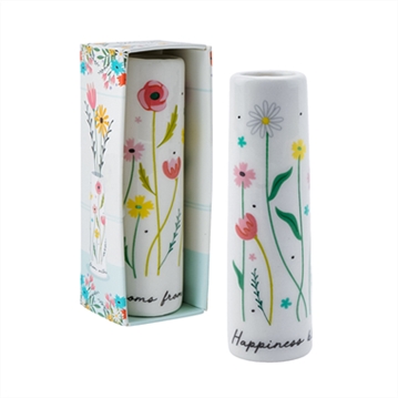 "Happiness Blooms From Within" Bud Vase