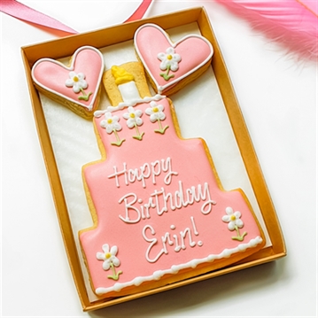 Personalised Birthday Cake Hand-Iced Cookie Letterbox Gift