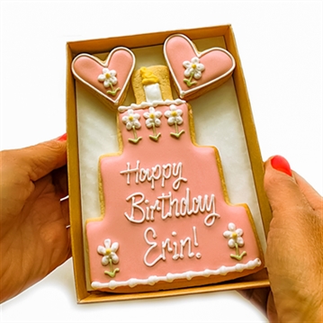 Personalised Birthday Cake Hand-Iced Cookie Letterbox Gift