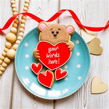 Personalised Love Bear Hand-Iced Cookie Letterbox Gift