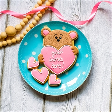 Personalised Love Bear Hand-Iced Cookie Letterbox Gift
