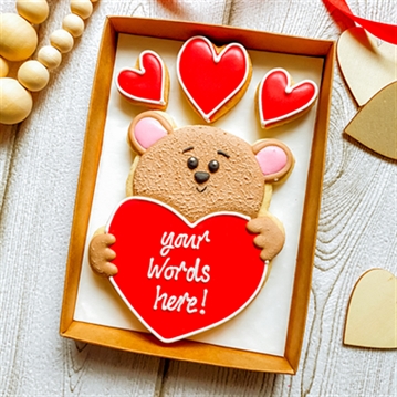 Personalised Love Bear Hand-Iced Cookie Letterbox Gift