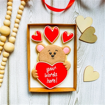 Personalised Love Bear Hand-Iced Cookie Letterbox Gift