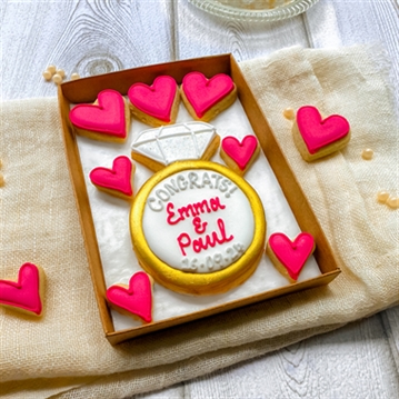 Personalised "Congrats!" Engagement Hand-Iced Cookie Letterbox Gift