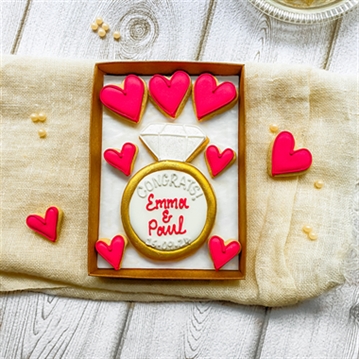 Personalised "Congrats!" Engagement Hand-Iced Cookie Letterbox Gift