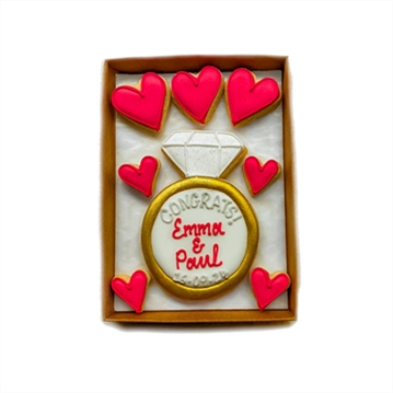 Personalised "Congrats!" Engagement Hand-Iced Cookie Letterbox Gift